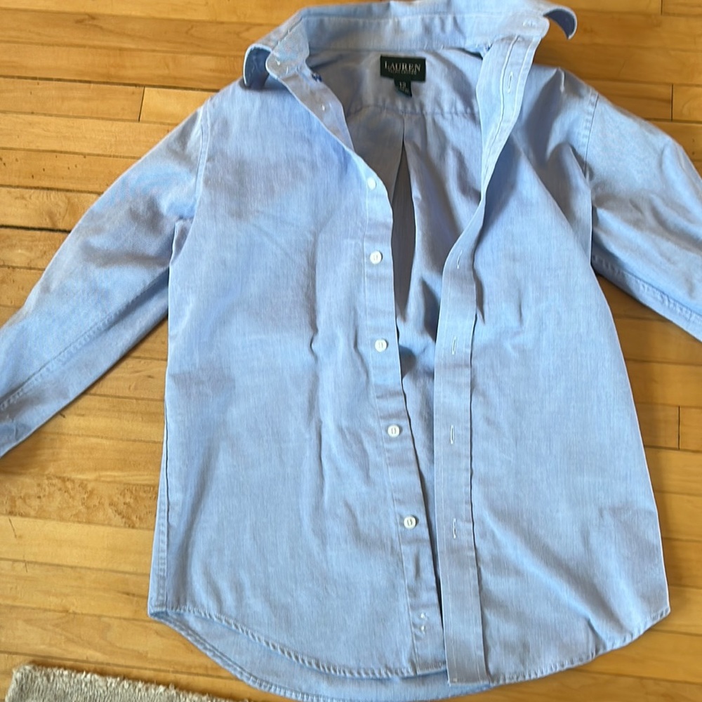 Lauren Blue button down shirt 12